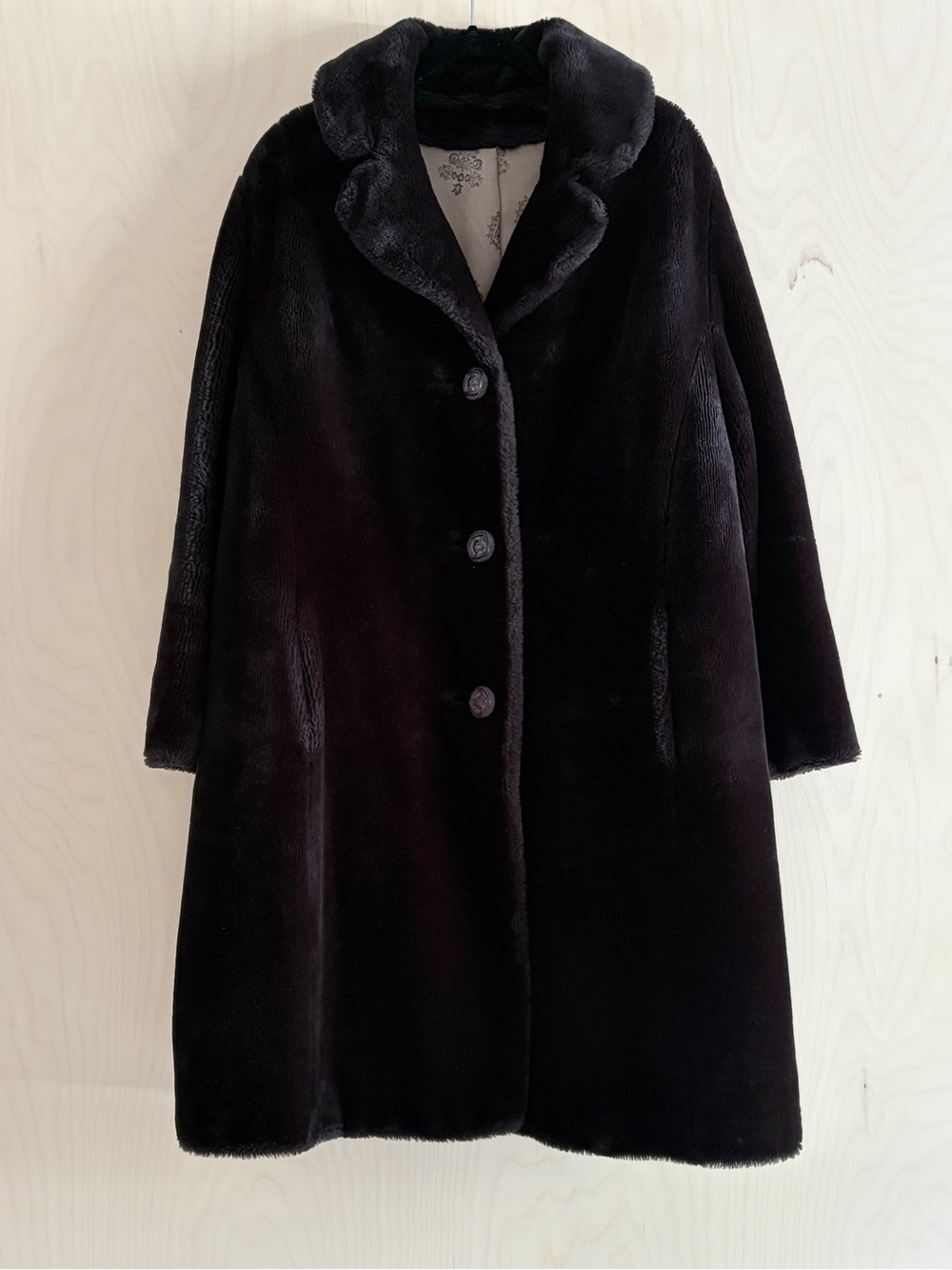 Vintage Women's Black Teddy Coat